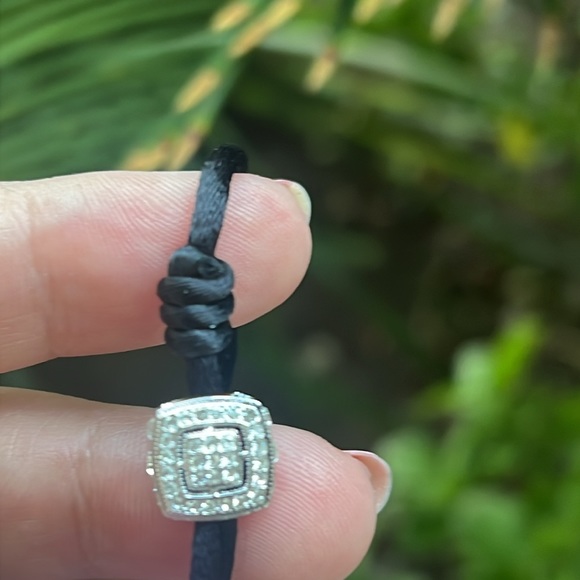 Vintage Rhinestones and Black Silk Bracelet - Picture 13 of 17